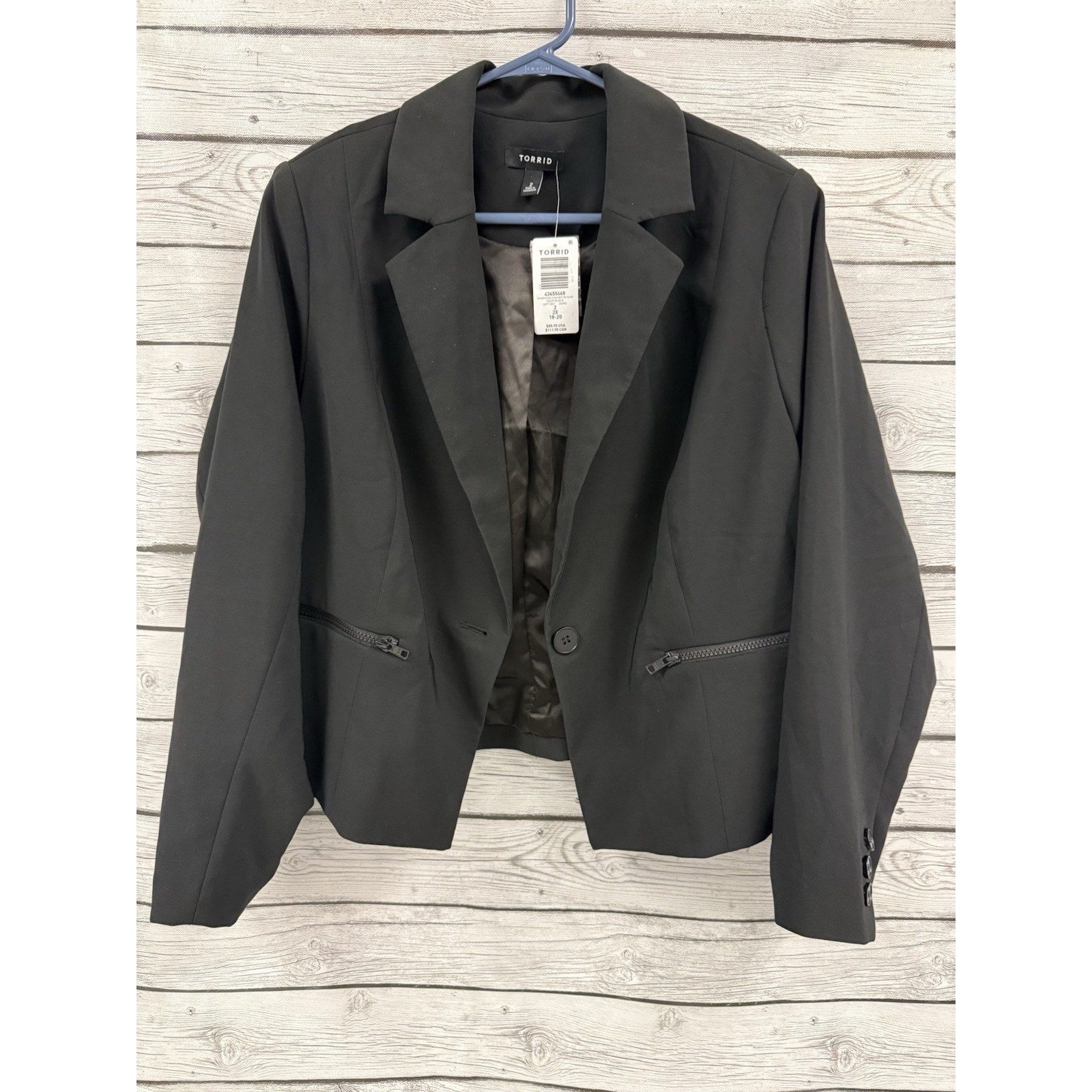 Torrid Black Button Blazer Jacket Womens 2x 18-20 Nwt